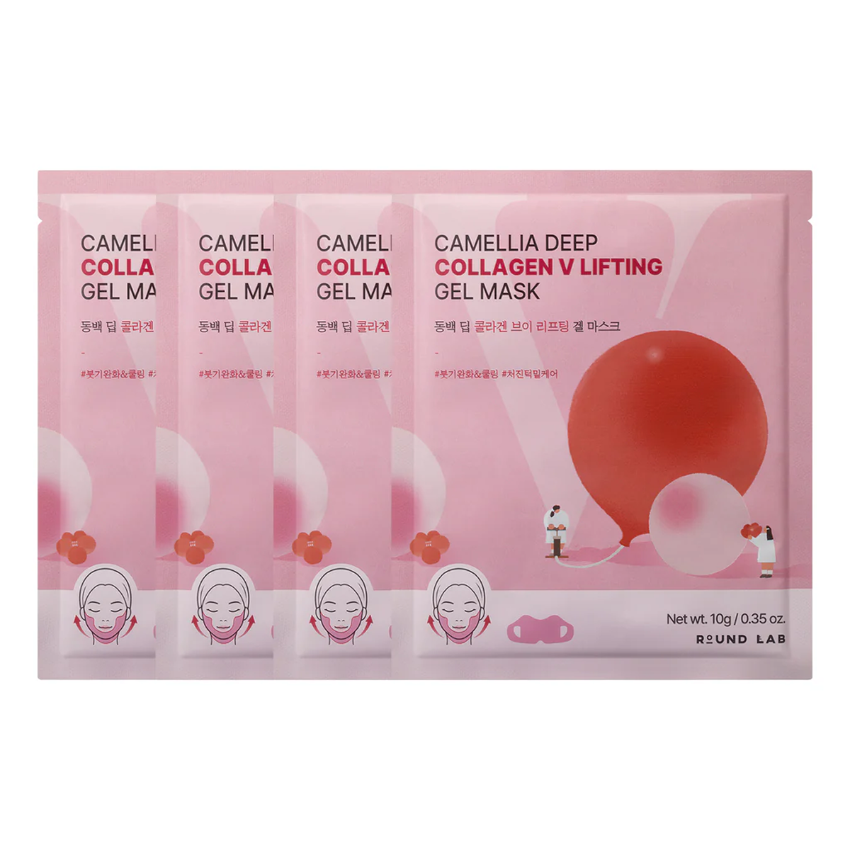 Round Lab - Camellia Deep Collagen V Lifting Gel Mask 10g X 4ea